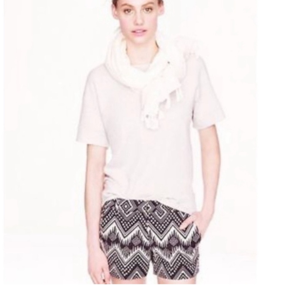 J.Crew Aztec Print Shorts Ivory & Black size 0